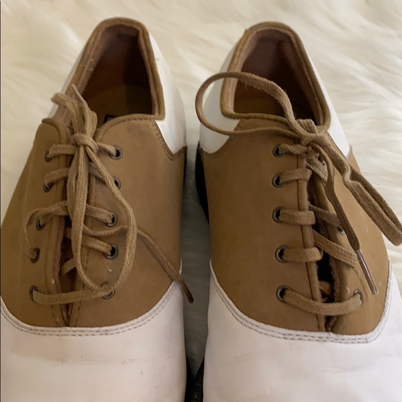 Nike golf shoes size 8 cleats saddle white brown - Picture 5 of 8